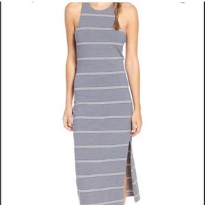 Roxy striped dress with keyhole back and side slit